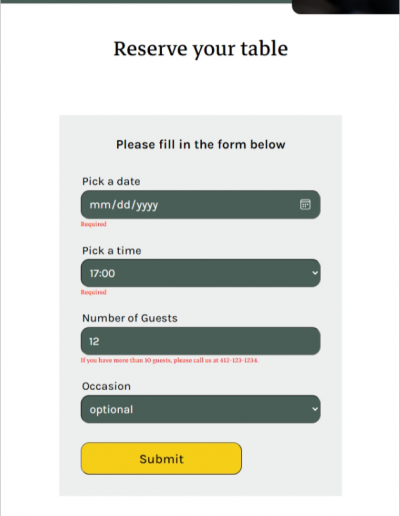 Example: Form Validation
