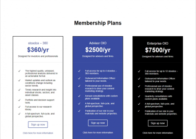 stoxdox Pricing Page